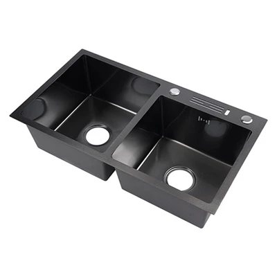 سینک دوبل SS304 با قفسه چاقو